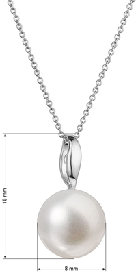 Zlatý 14 karátový náhrdelník biele zlato s bielou riečnou perlou 82P00044