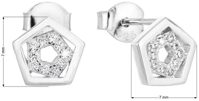 Strieborné náušnice perličky so zirkónom v bielej farbe 11026.1