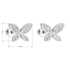 Strieborné náušnice kôstky so zirkónom biely motýľ 11149.1
