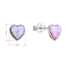 Strieborné náušnice perličky so syntetickým opálom ružové srdce 11337.3