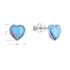 Strieborné náušnice perličky so syntetickým opálom svetlo modré srdce 11337.3