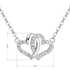 Strieborný náhrdelník so zirkónom biele srdce 12006.1