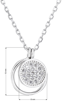 Strieborný náhrdelník so zirkónom biely okrúhly 12011.1