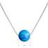 Strieborný náhrdelník so syntetickým opálom modrý okrúhly 12044.3