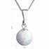 Strieborný náhrdelník s bielym syntetickým opálom 12050.1 white