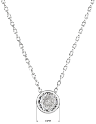 Strieborný náhrdelník so zirkónom v bielej farbe 12052.1 crystal