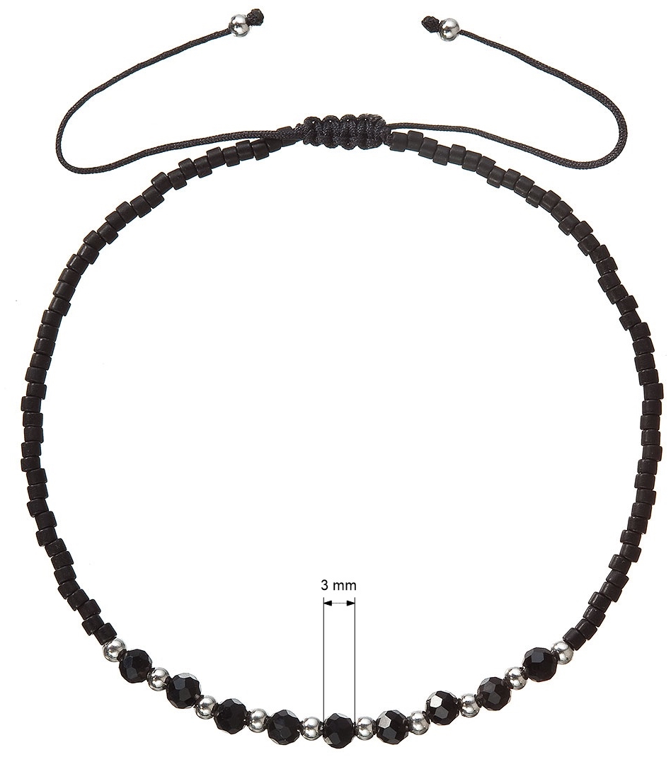 Textilné Miyuki náramok čierny onyx 13037.3 black