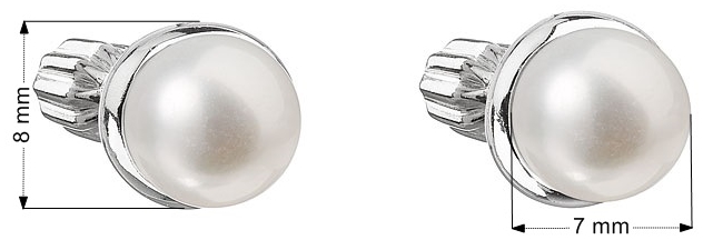 Strieborné náušnice kôstky s bielou riečnou perlou 21003.1