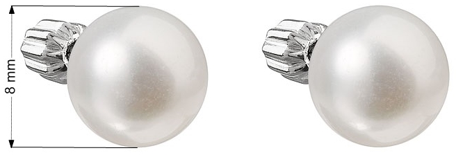 Strieborné náušnice kôstky s bielou riečnou perlou 21004.1