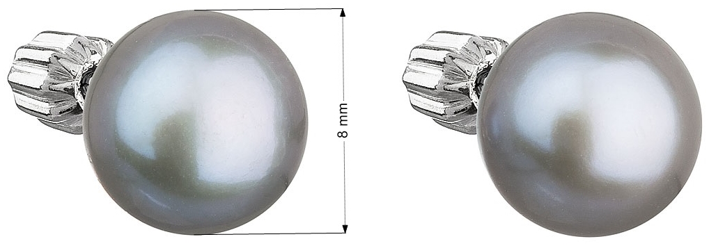 Strieborné náušnice kôstky so sivou riečnou perlou 21004.3