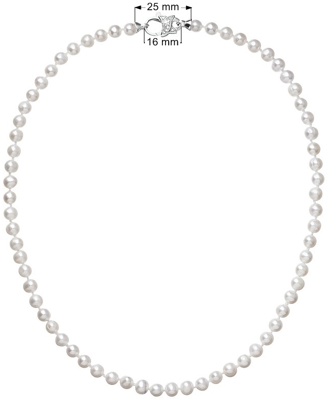 Perlový náhrdelník z pravých riečnych periel biely 22002.1