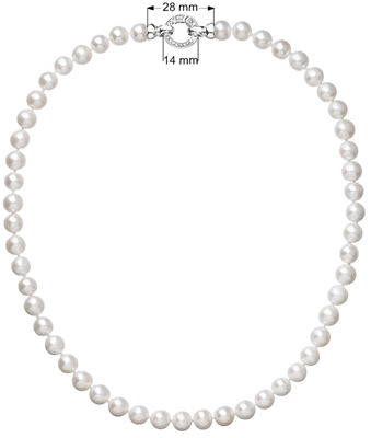 Perlový náhrdelník z pravých riečnych periel biely 22003.1