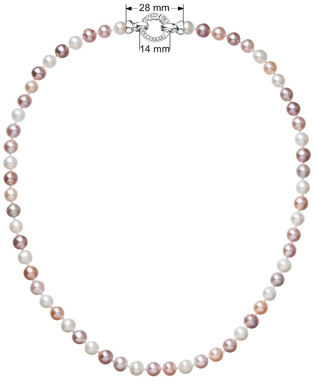 Perlový náhrdelník z pravých riečnych periel mix farieb 22004.3