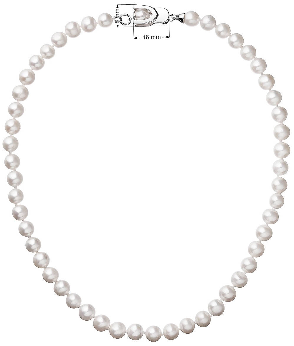 Perlový náhrdelník z pravých riečnych periel biely 22007.1