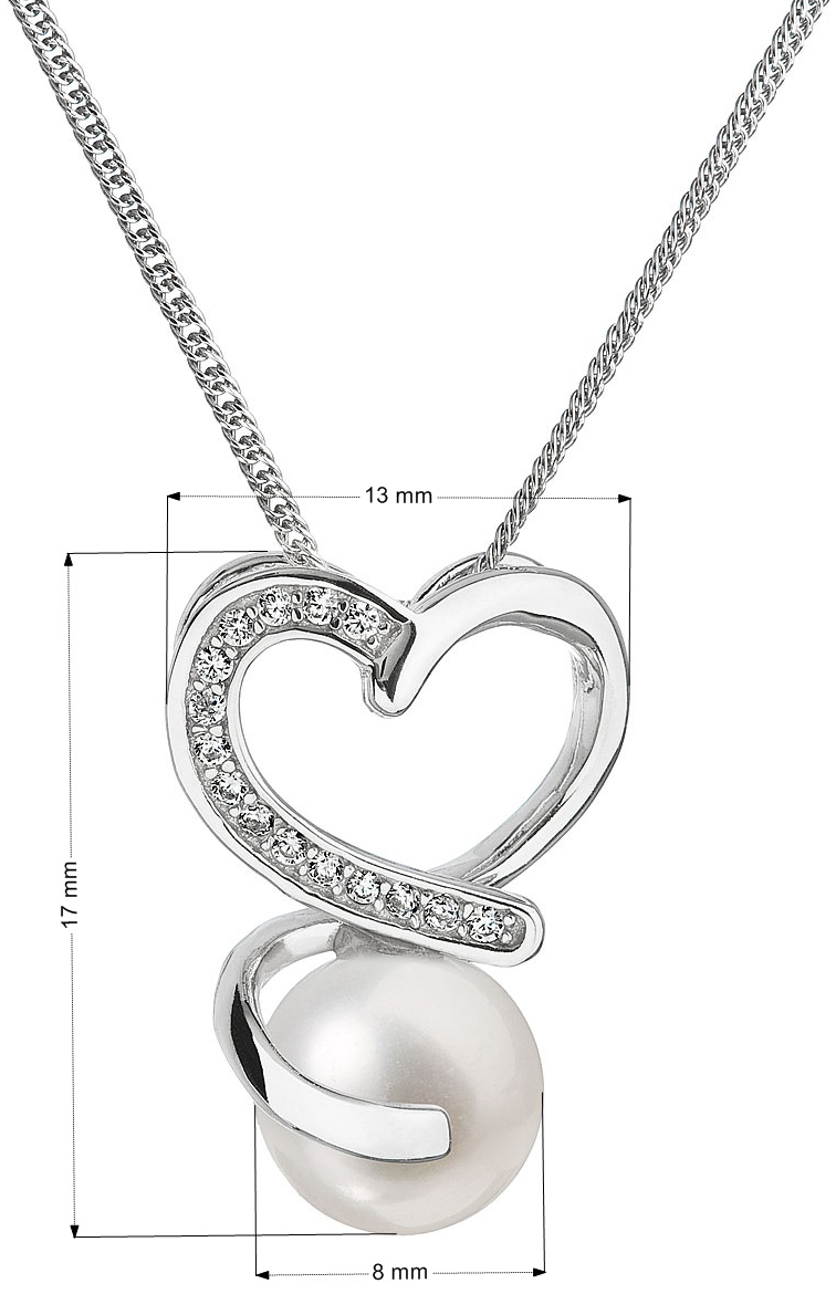 Perlový náhrdelník s retiazkou z pravých riečnych perál biely 22012.1