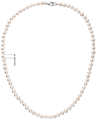 Perlový náhrdelník z pravých riečnych periel bielej oválnej perly 22037.1