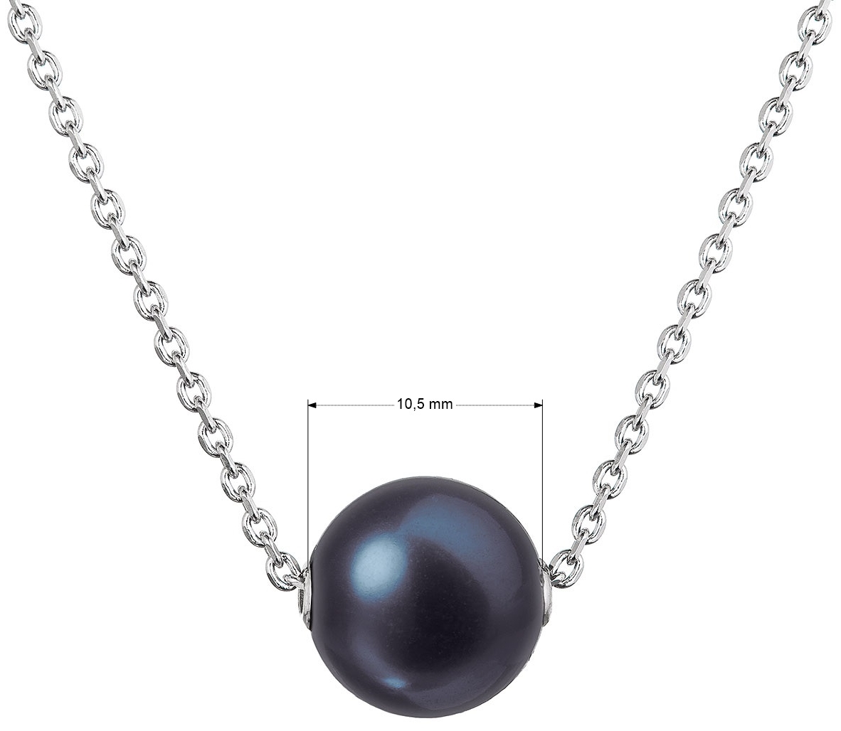 Strieborný náhrdelník s pevnou modrou riečnou perlou na retiazke 22047.3 peacock