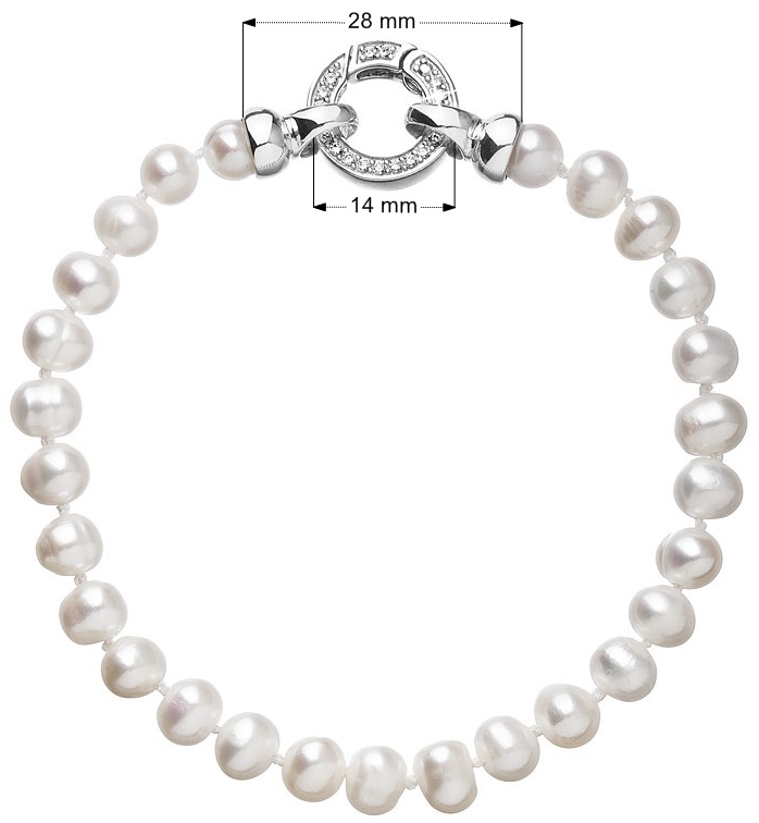 Perlový náramok z pravých riečnych periel biely 23001.1