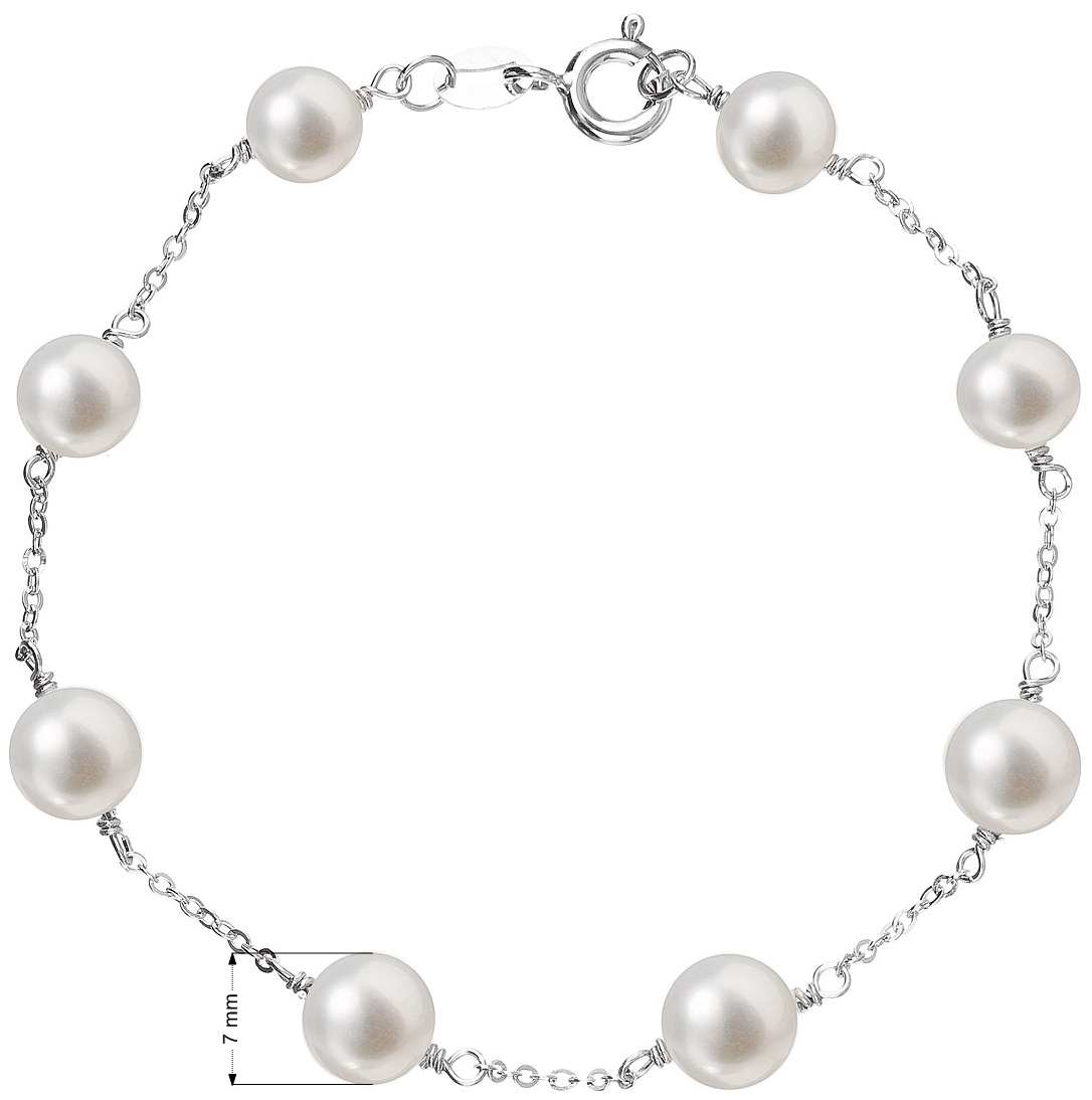 Perlový náramok z pravých riečnych perál biely 23008.1