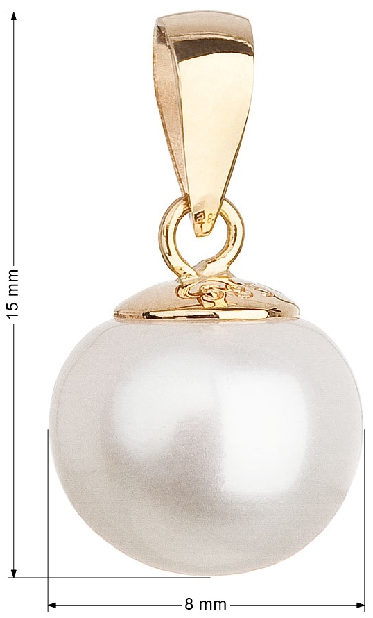 Zlatý 14 karátové prívesok s bielou riečnou perlou 924001.1