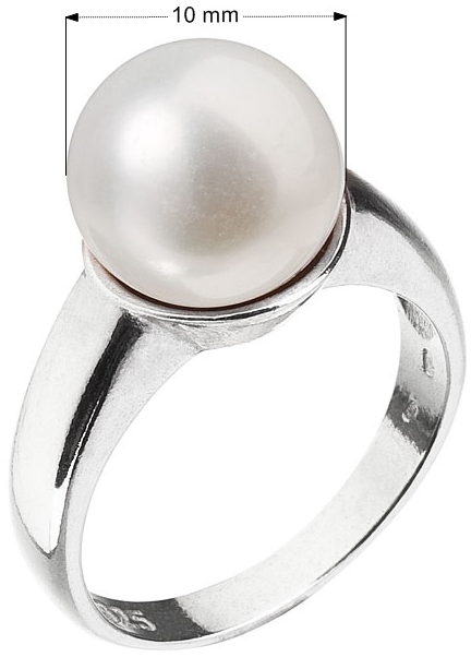 Strieborný prsteň s bielou riečnou perlou 25001.1
