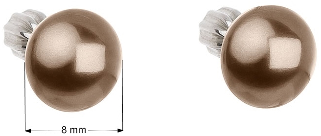 Strieborné náušnice kôstka s perlou Swarovski hnedé okrúhle 31142.3