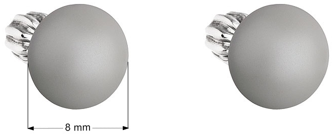 Strieborné náušnice kôstka s perlou Swarovski šedé okrúhle 31142.3 pastel grey