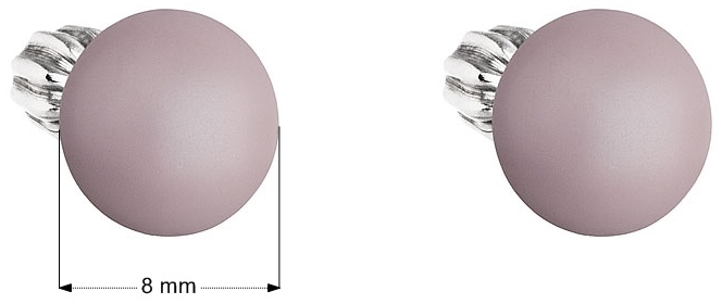 Strieborné náušnice kôstka s perlou Swarovski ružové okrúhle 31142.3 pastel rose