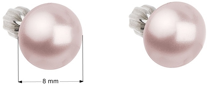 Strieborné náušnice kôstka s perlou Swarovski ružové okrúhle 31142.3 rosaline