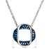 Strieborný náhrdelník s krištáľmi Swarovski modrý okrúhly 32016.5