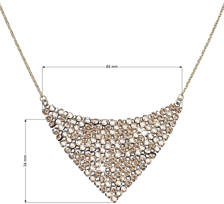 Strieborný náhrdelník s krištáľmi Swarovski zlatý 32019.5