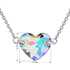 Strieborný náhrdelník s krištáľmi Swarovski zeleno-fialové srdce 32020.5