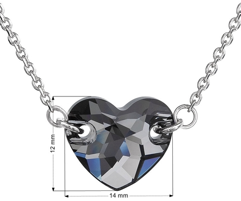 Strieborný náhrdelník s krištáľmi Swarovski šedé srdce 32020.5