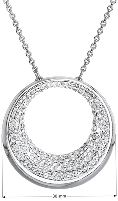 Strieborný náhrdelník s krištáľmi Swarovski biely 32026.1