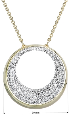 Strieborný náhrdelník s krištáľmi Swarovski žltý 32026.1