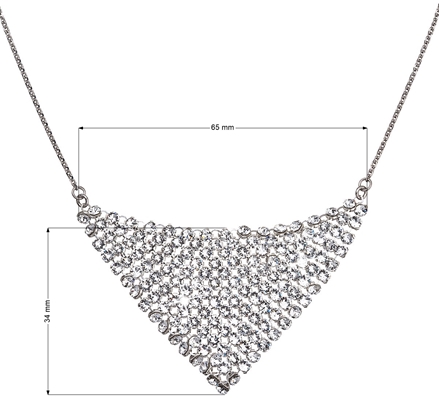 Strieborný náhrdelník s krištáľmi Swarovski biely 32019.1