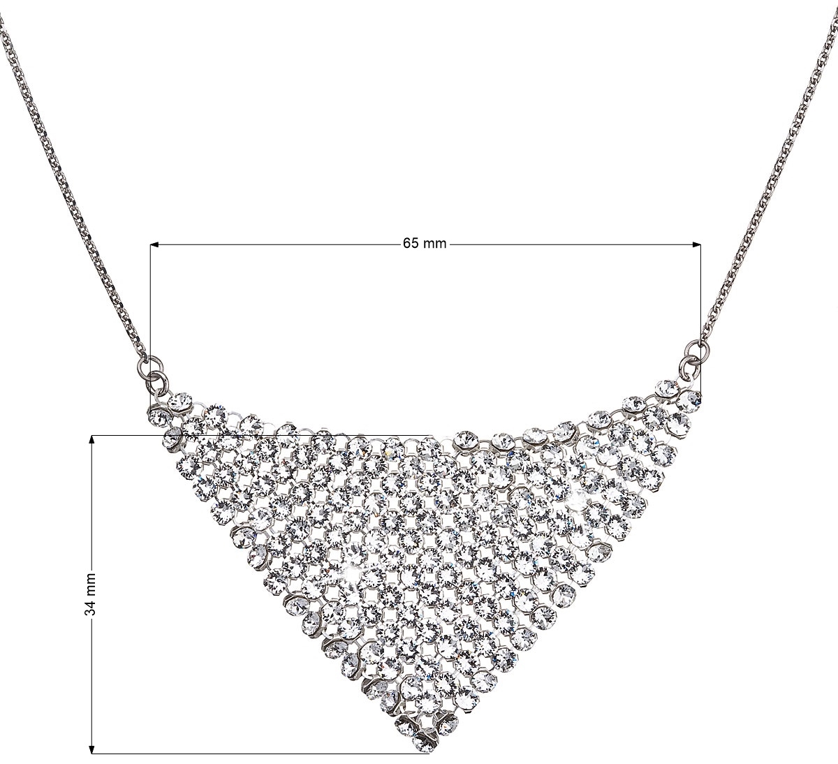 Strieborný náhrdelník s krištáľmi Swarovski biely 32019.1