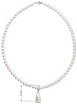 Perlový náhrdelník biely 32035.1