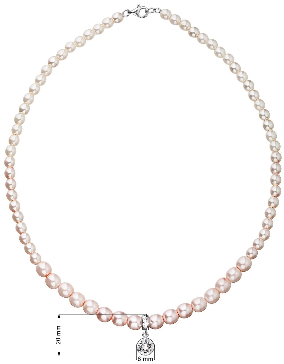 Perlový náhrdelník ružový 32037.3