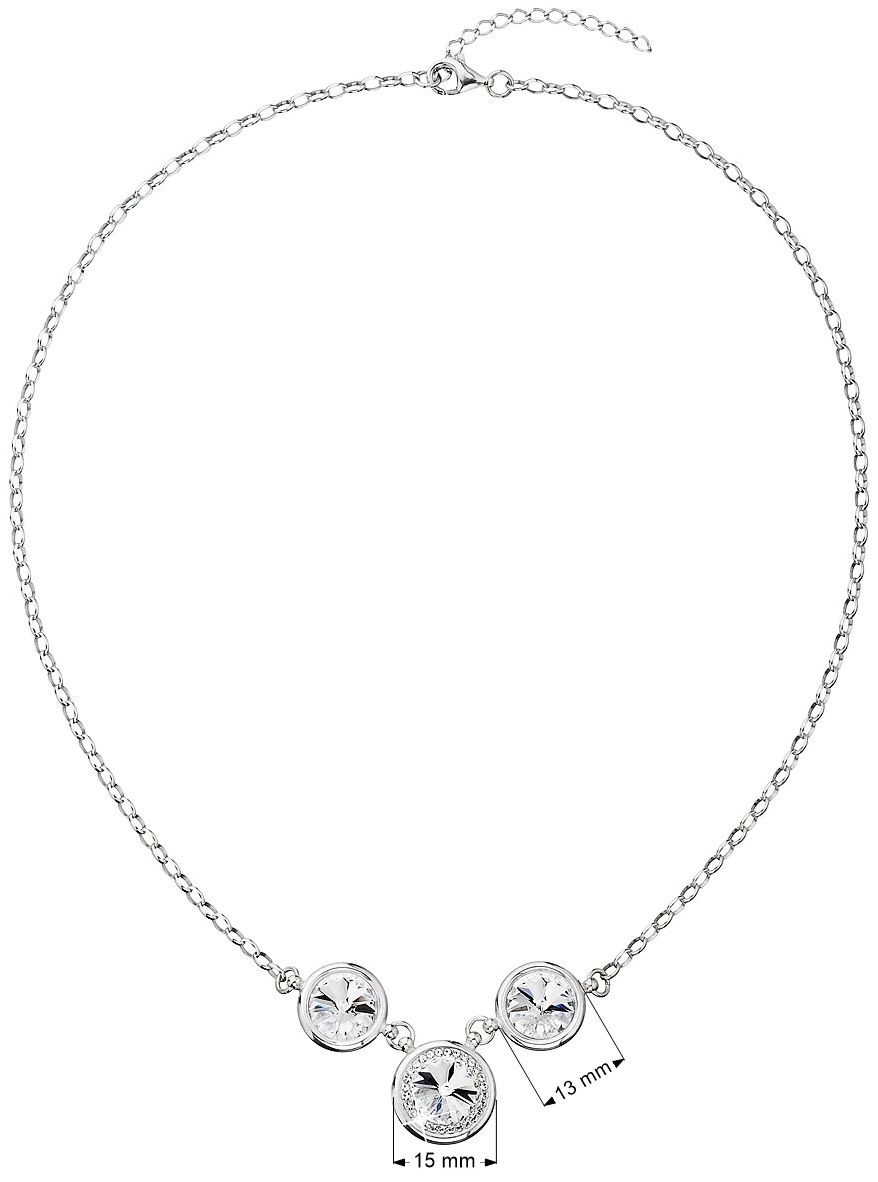 Strieborný náhrdelník s krištáľmi Swarovski biely 32039.1