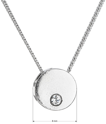 Strieborný náhrdelník s krištáľmi Swarovski biely 32053.1
