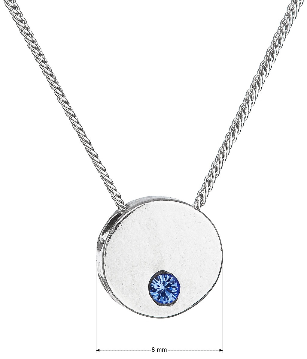 Strieborný náhrdelník s krištáľmi Swarovski modrý 32053.3