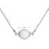 Strieborný náhrdelník s bielou matnou perlou 32068.1