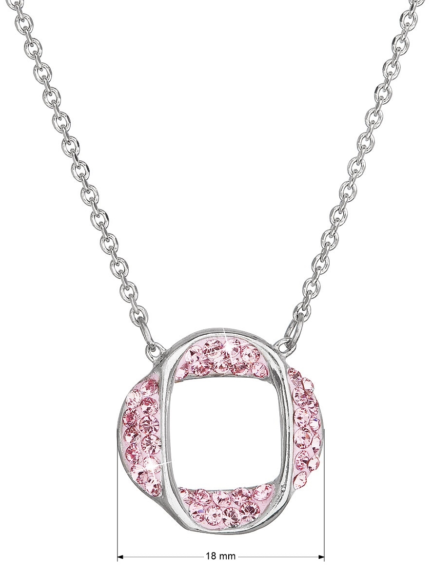 Strieborný náhrdelník s kryštálmi Swarovski ružový 32016.3 lt.rose