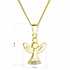 Pozlátený strieborný náhrdelník anjel so Swarovski kryštálmi biely 32078.1 Au plating
