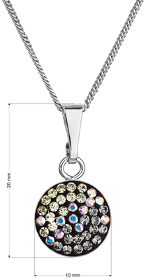 Strieborný náhrdelník so Swarovski kryštálmi okrúhly mesačný svit 32086.3 moonlight
