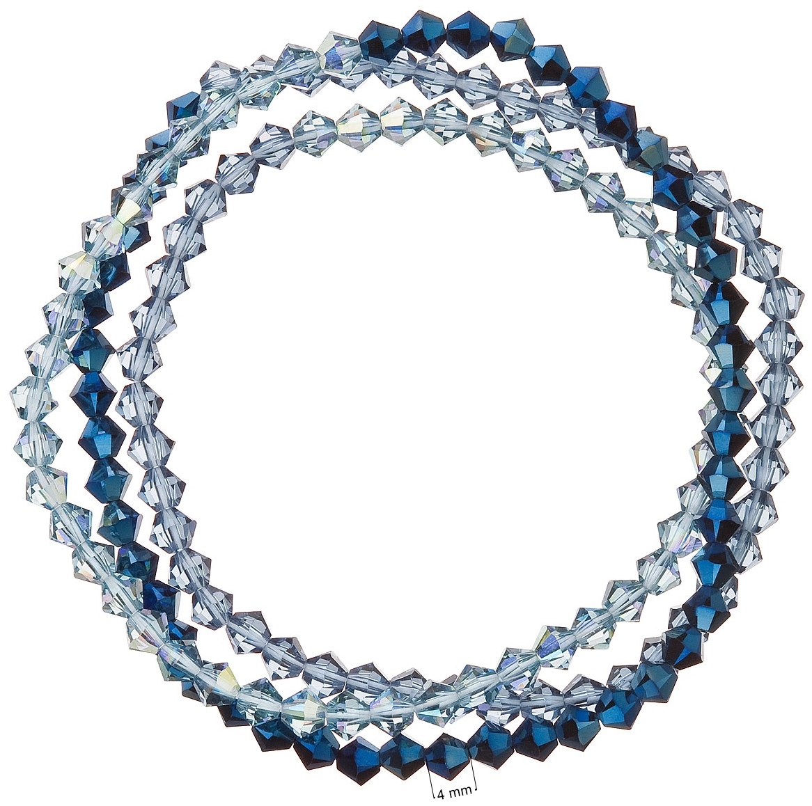 Náramok so Swarovski krištáľmi modrý 33081.5 metalic denim