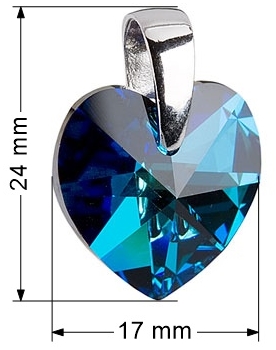 Strieborný prívesok s krištáľmi Swarovski modré srdce 34002.5