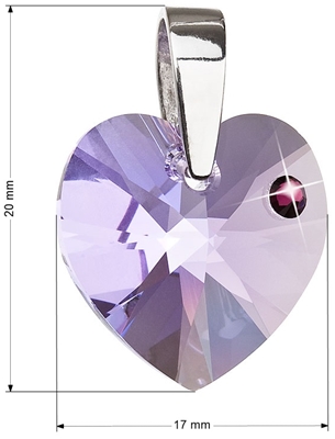 Strieborný prívesok s krištáľmi Swarovski hnedé srdce 34140.3