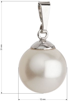 Strieborný prívesok s bielou guľatou perlou 34151.1